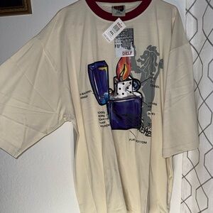 DELF Cream Graphic Short Sleeve Tee